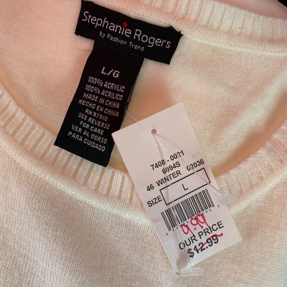 Stephanie Rogers white sleeveless sweater size L - Picture 5 of 6